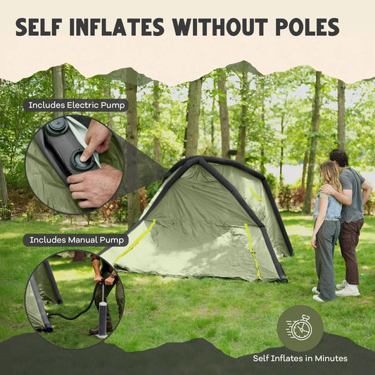 manual tent CloudCamp Self-Inflating Camping Tent