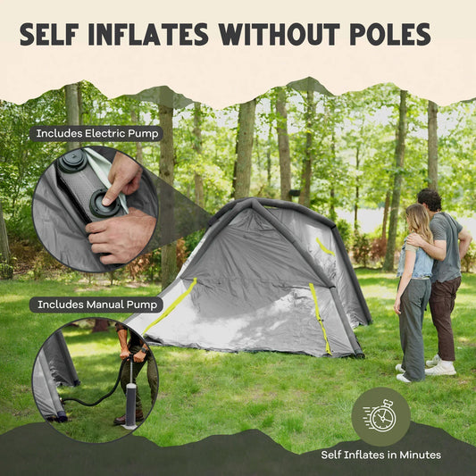 self inflate tent CloudCamp Self-Inflating Camping Tent
